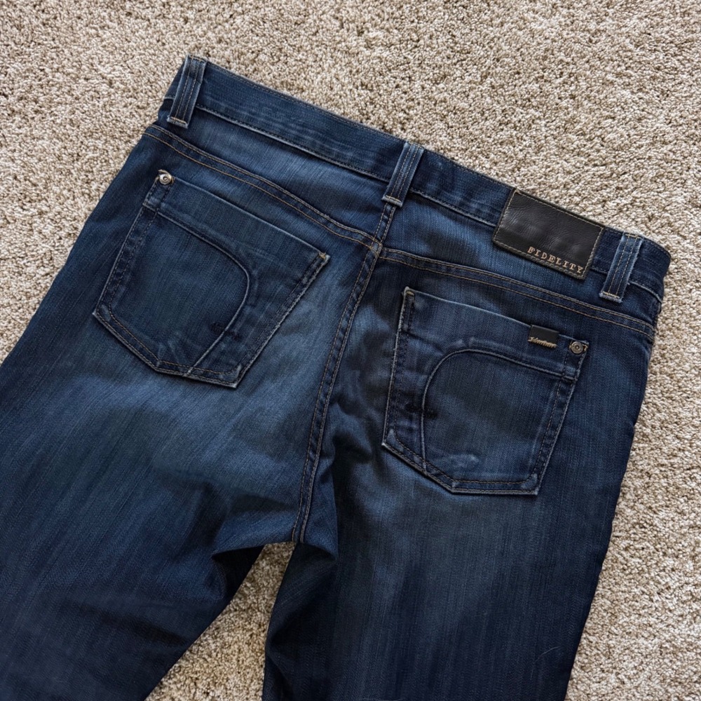 Fidelity Denim Mens September 50-11 Blue Dark Wash Straight Leg Jeans 34X30L USA